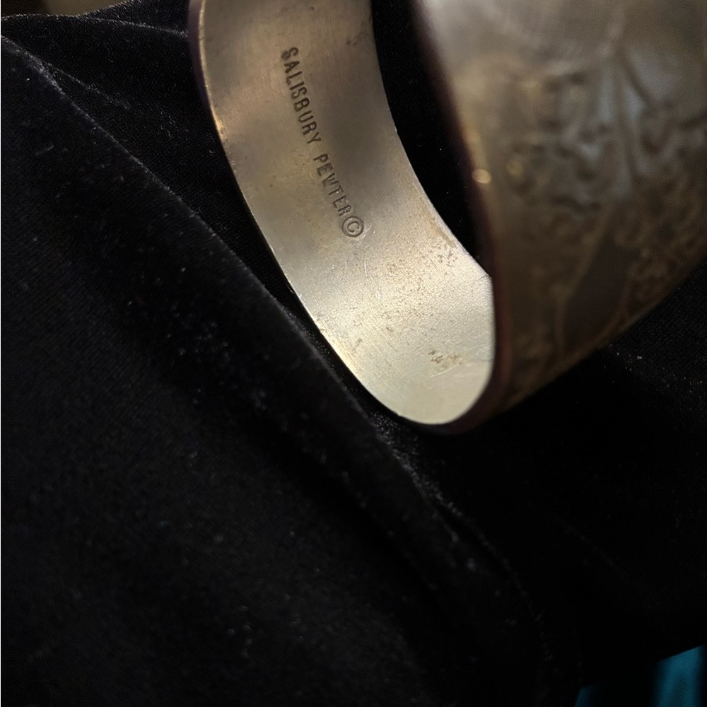 Solid Salisbury Pewter Bangle Cuff Bracelet May F… - image 6